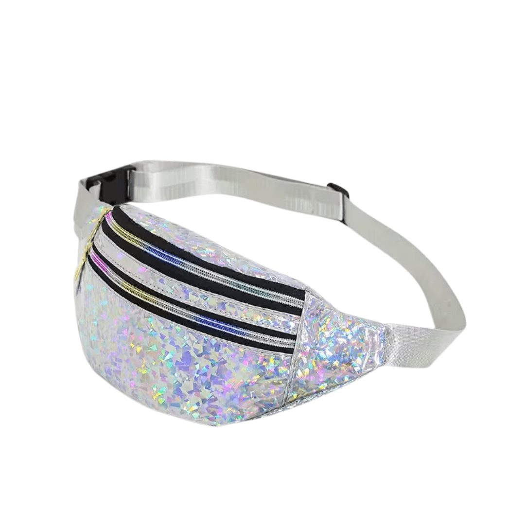 Bauchtasche Glitter Holo Silber - FestivalStuff