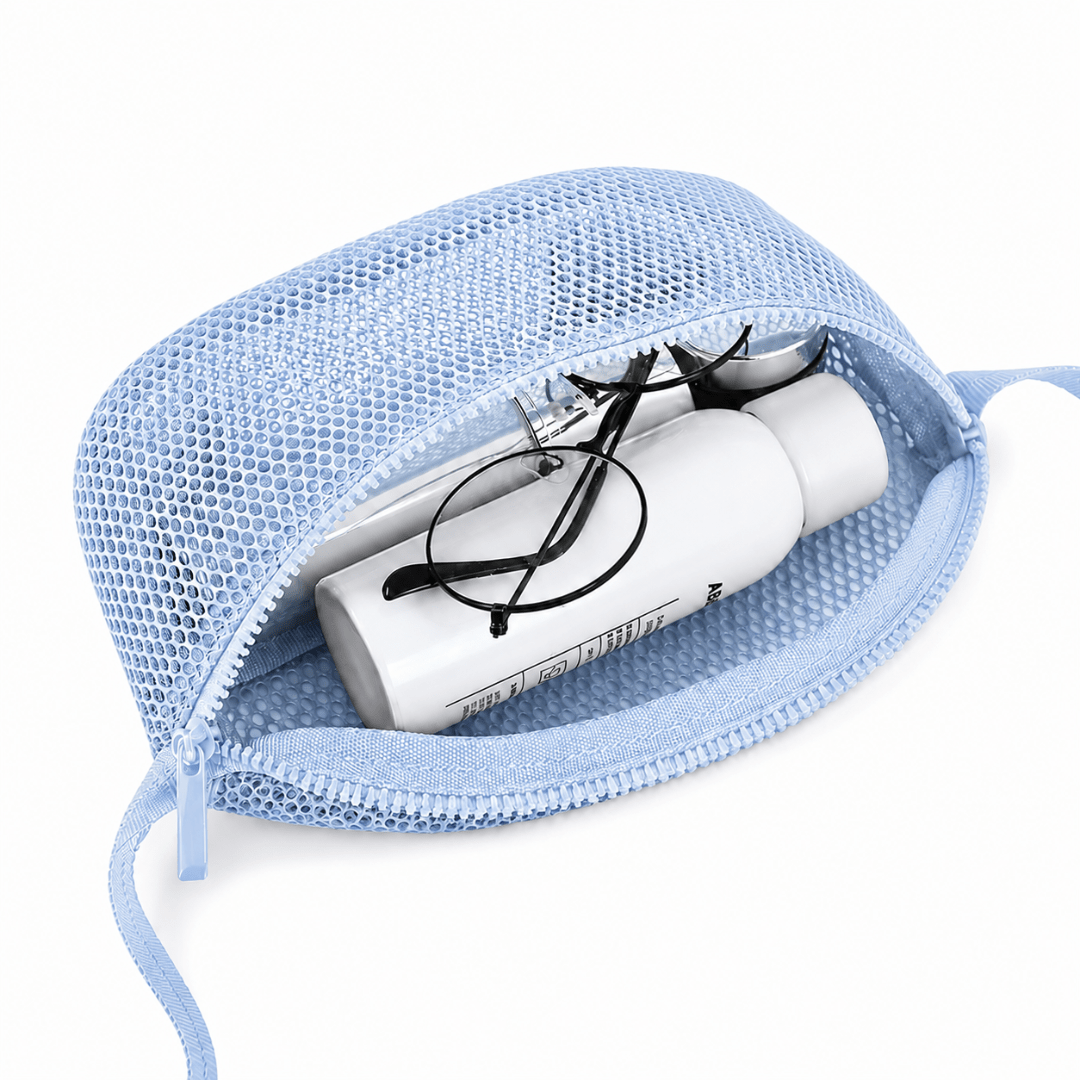 Bauchtasche Netz Transparent Look Hellblau - FestivalStuff
