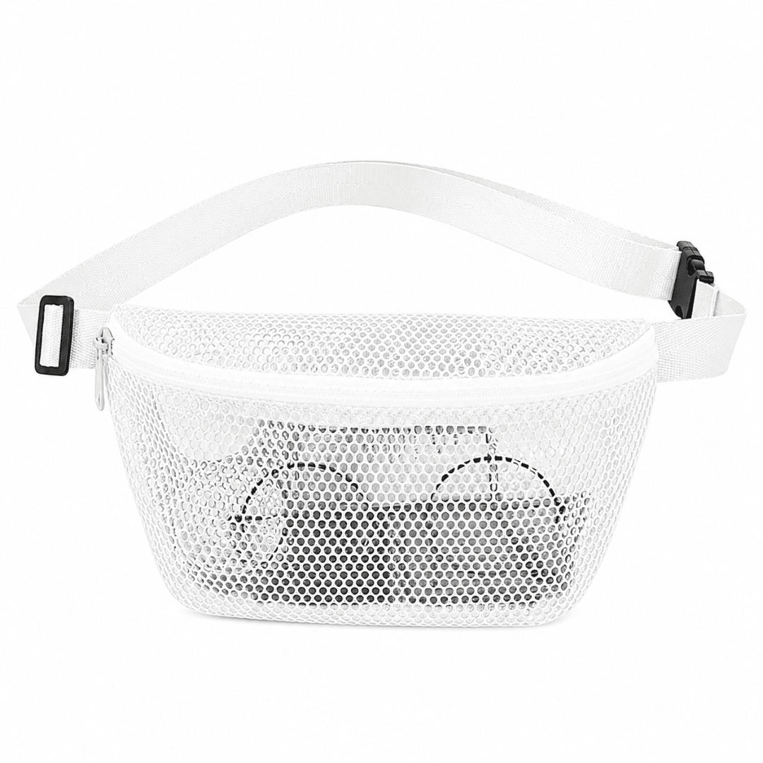 Bauchtasche Netz Transparent Look Weiß - FestivalStuff