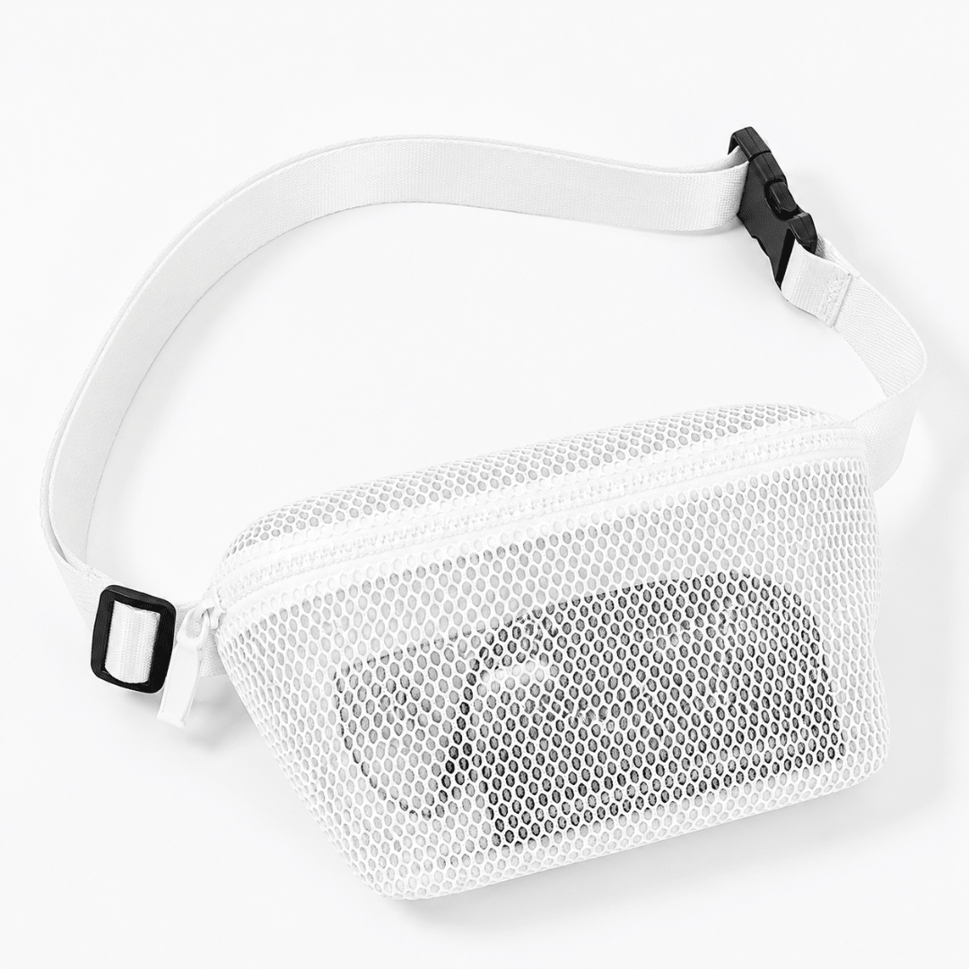 Bauchtasche Netz Transparent Look Weiß - FestivalStuff