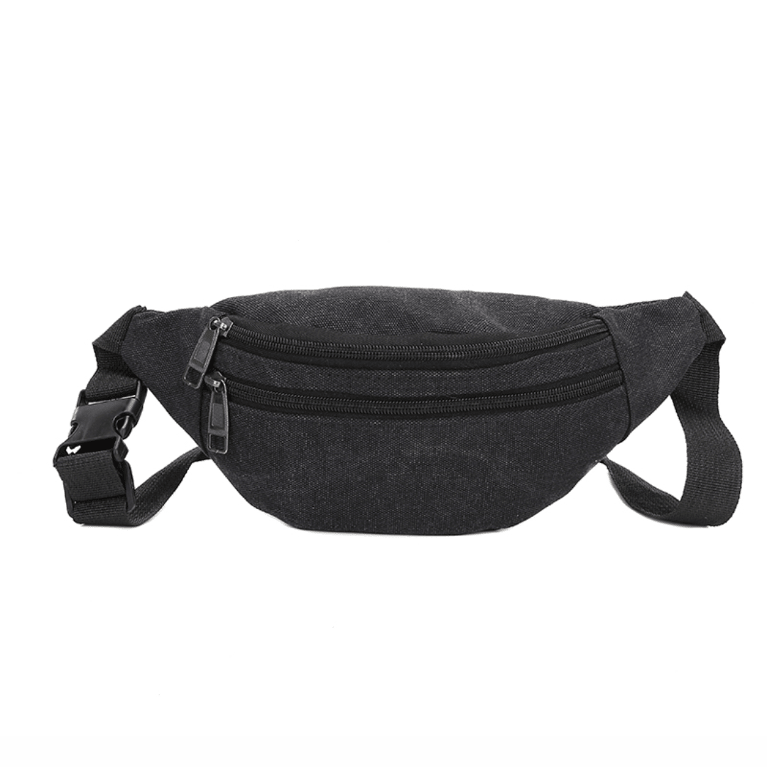 Bauchtasche Schwarz mit 3 Fächern - FestivalStuff