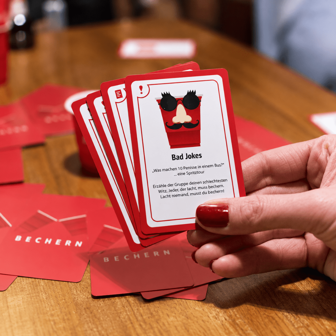 Bechern Trinkspiel mit 69 Karten und 10 Red Cups - FestivalStuff