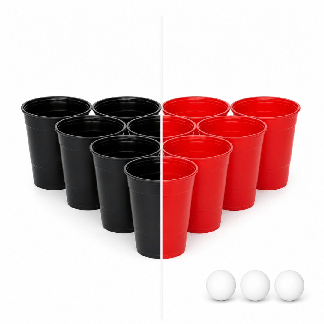 Beer Pong Becher Set 22er – Mehrweg 450 ml mit 3 Bällen - FestivalStuff