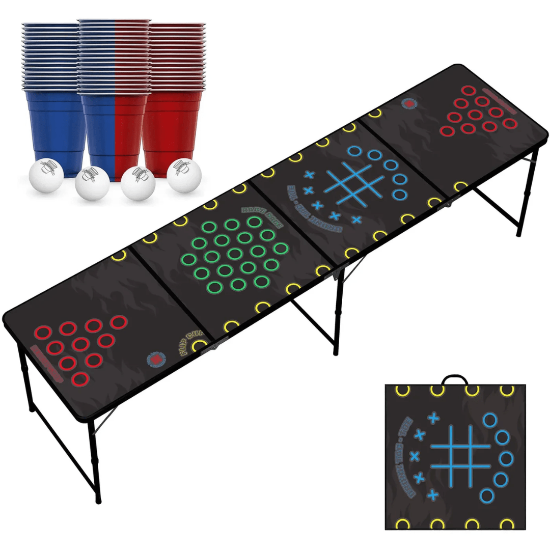 Beer Pong Tisch Set "Multigame" inkl. 50 Becher & 8 Bälle - FestivalStuff