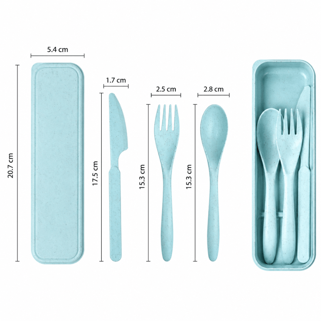 Besteckset Blau mit Etui 3-teilig - FestivalStuff