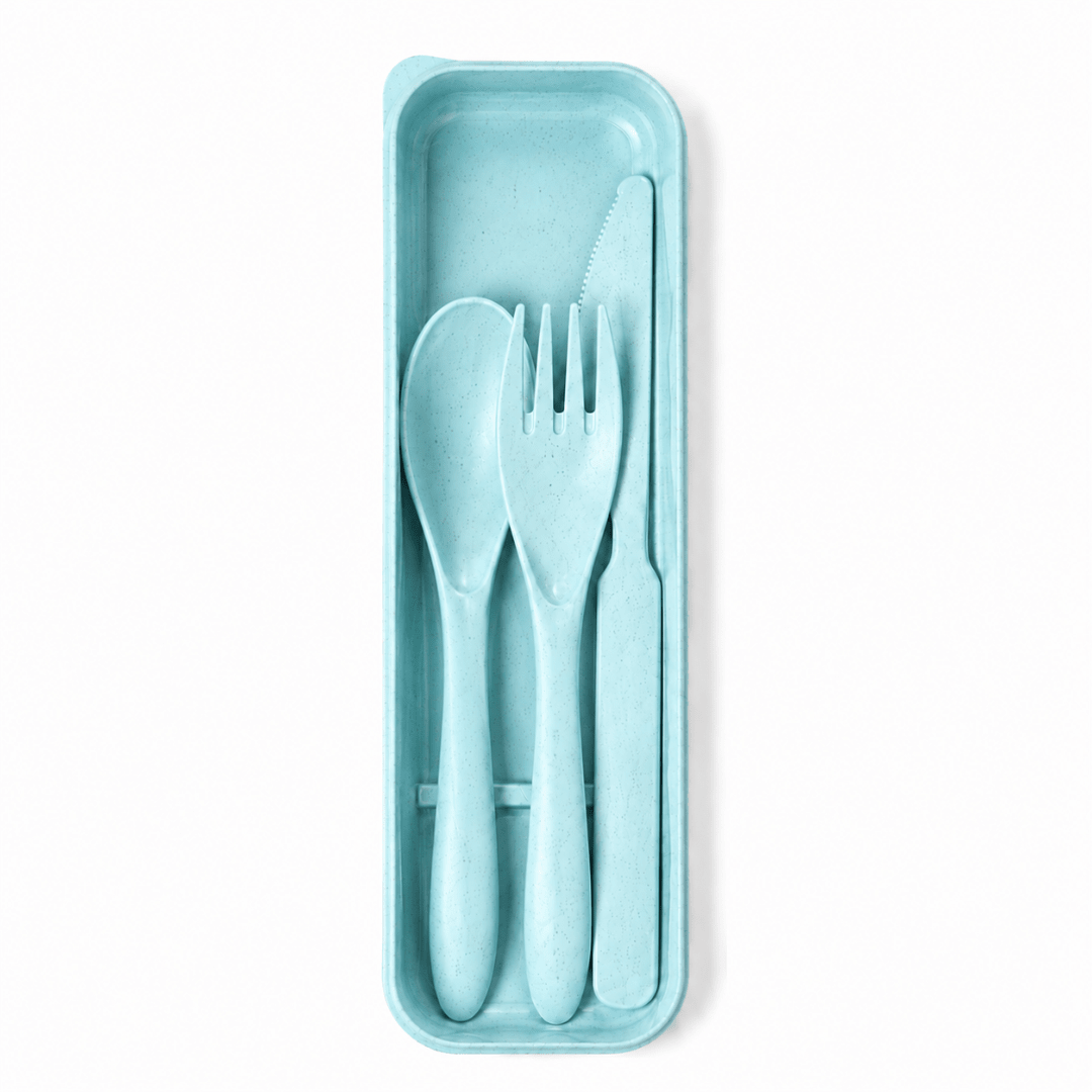 Besteckset Blau mit Etui 3-teilig - FestivalStuff