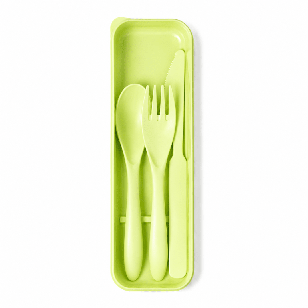 Besteckset Grün mit Etui 3-teilig - FestivalStuff