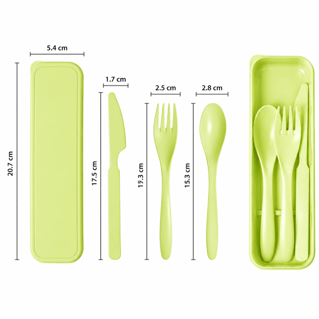 Besteckset Grün mit Etui 3-teilig - FestivalStuff