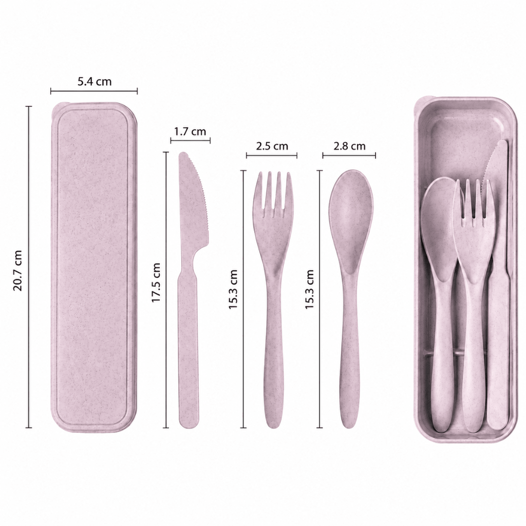 Besteckset Lila mit Etui 3-teilig - FestivalStuff