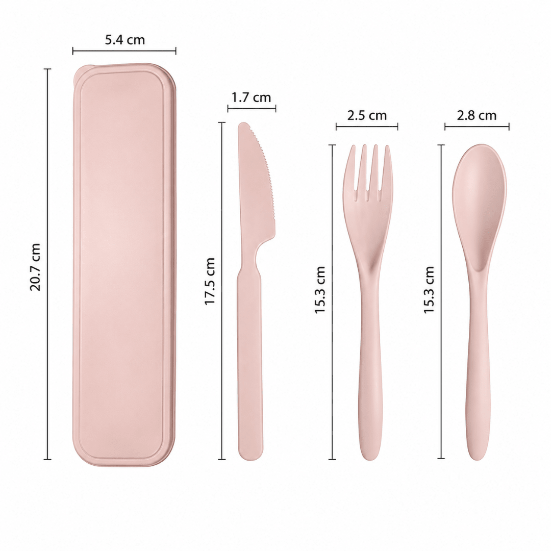 Besteckset Rosa mit Etui 3-teilig - FestivalStuff