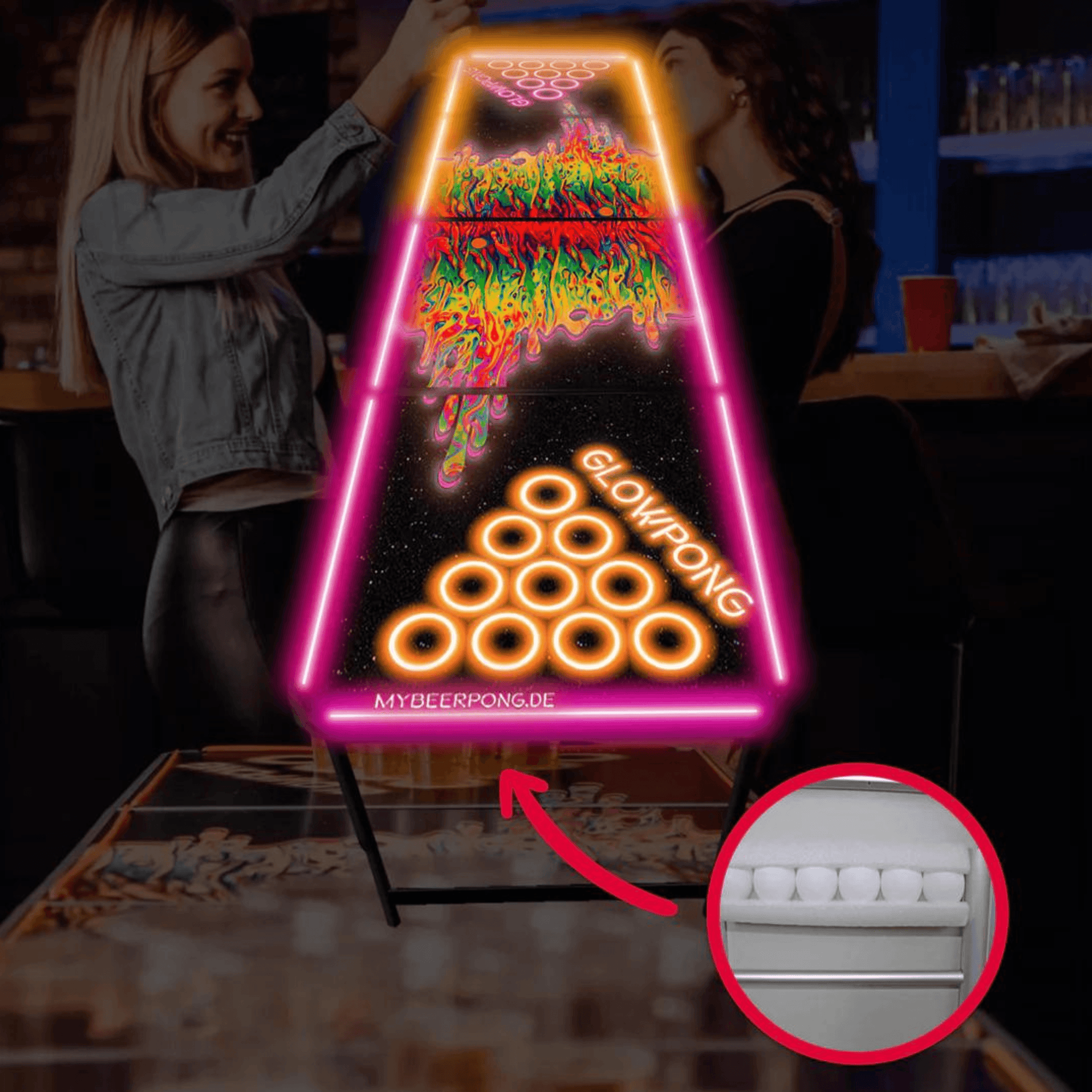 Beer Pong Tisch Space Lava LED - FestivalStuff