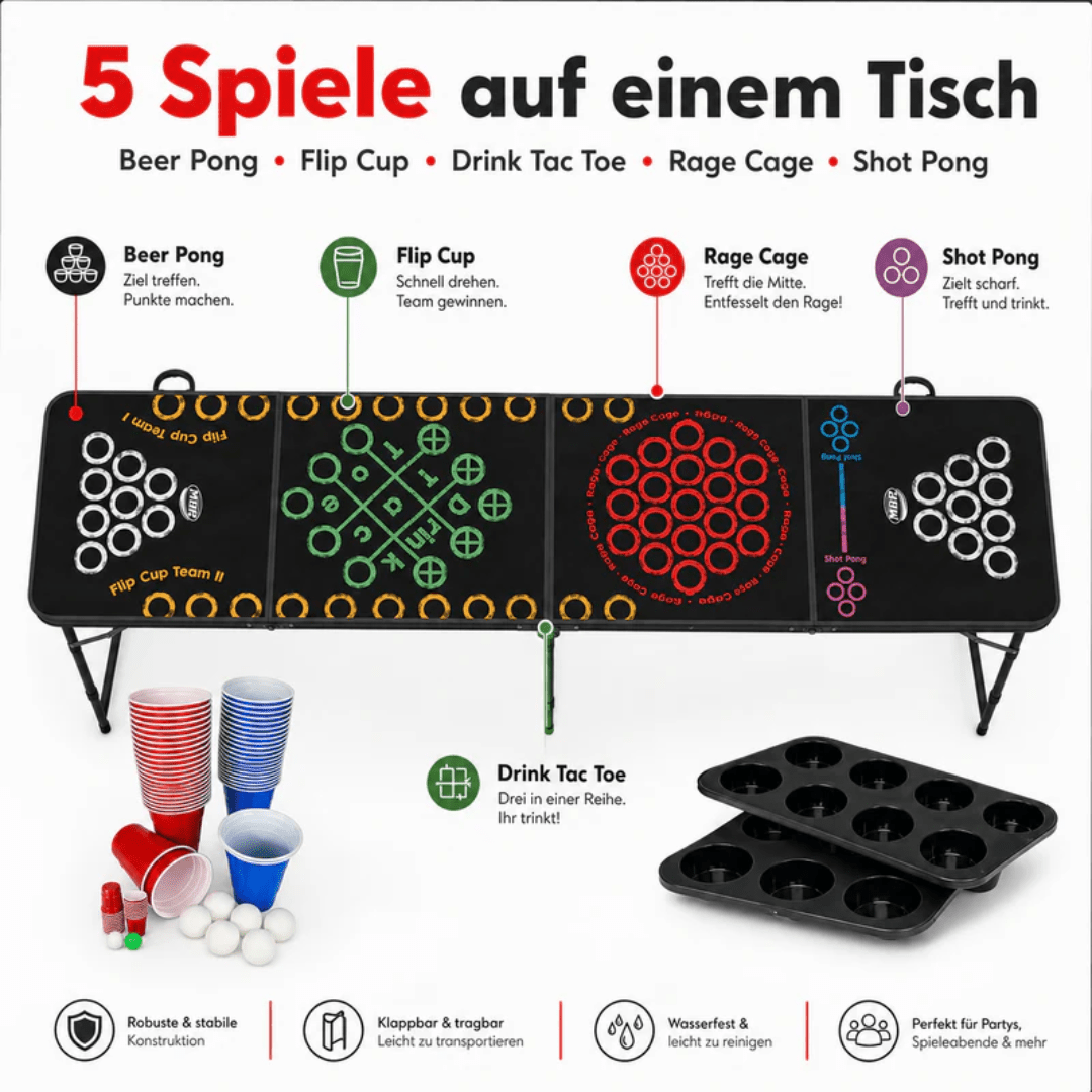 Bierpong-Tisch "Multigame" Set - FestivalStuff
