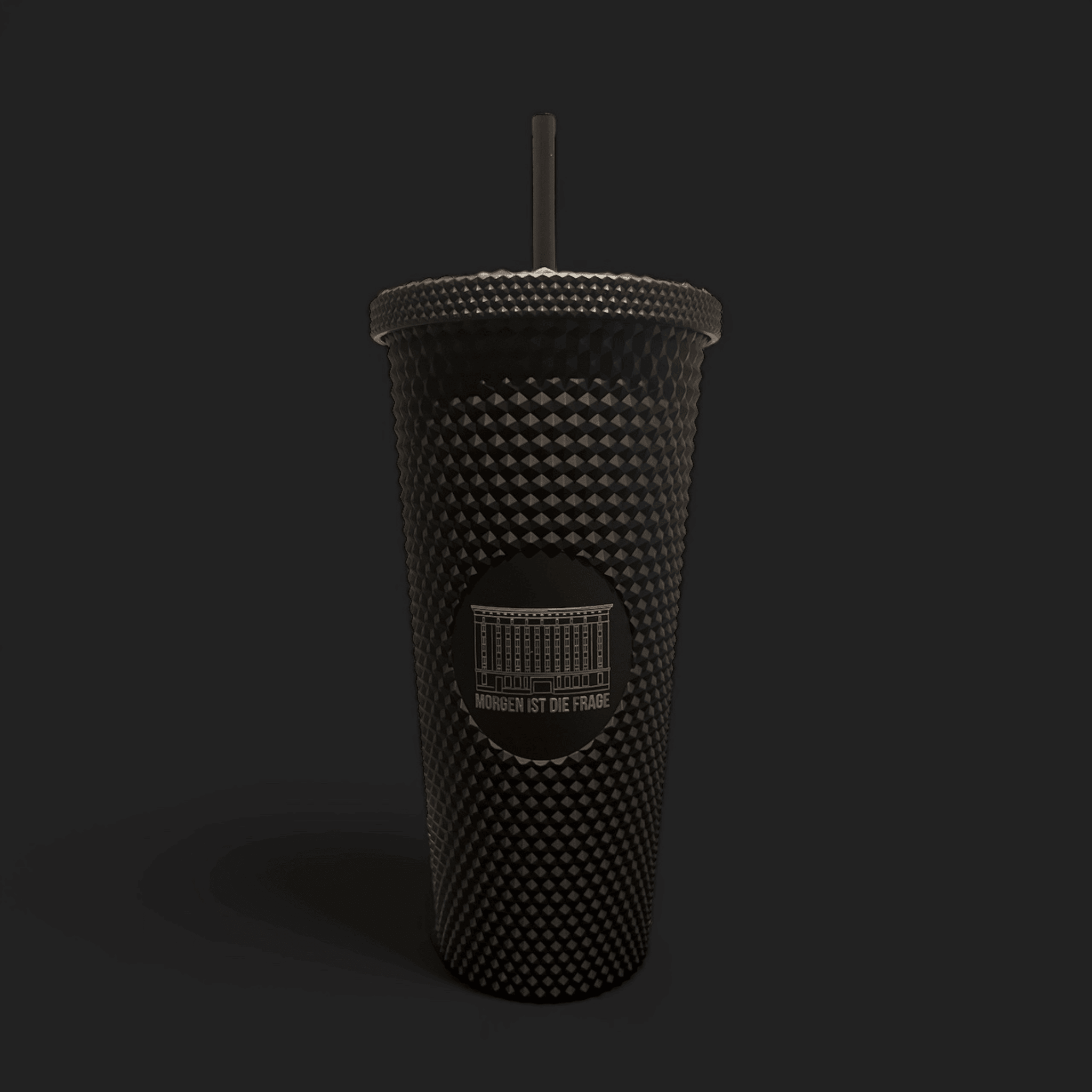 Black Berghain Becher mit Strohhalm - FestivalStuff