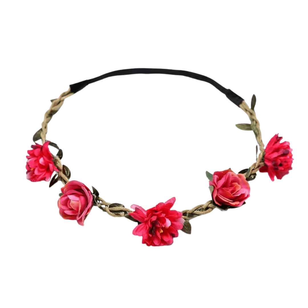 Blüten Haarreif Rot - FestivalStuff
