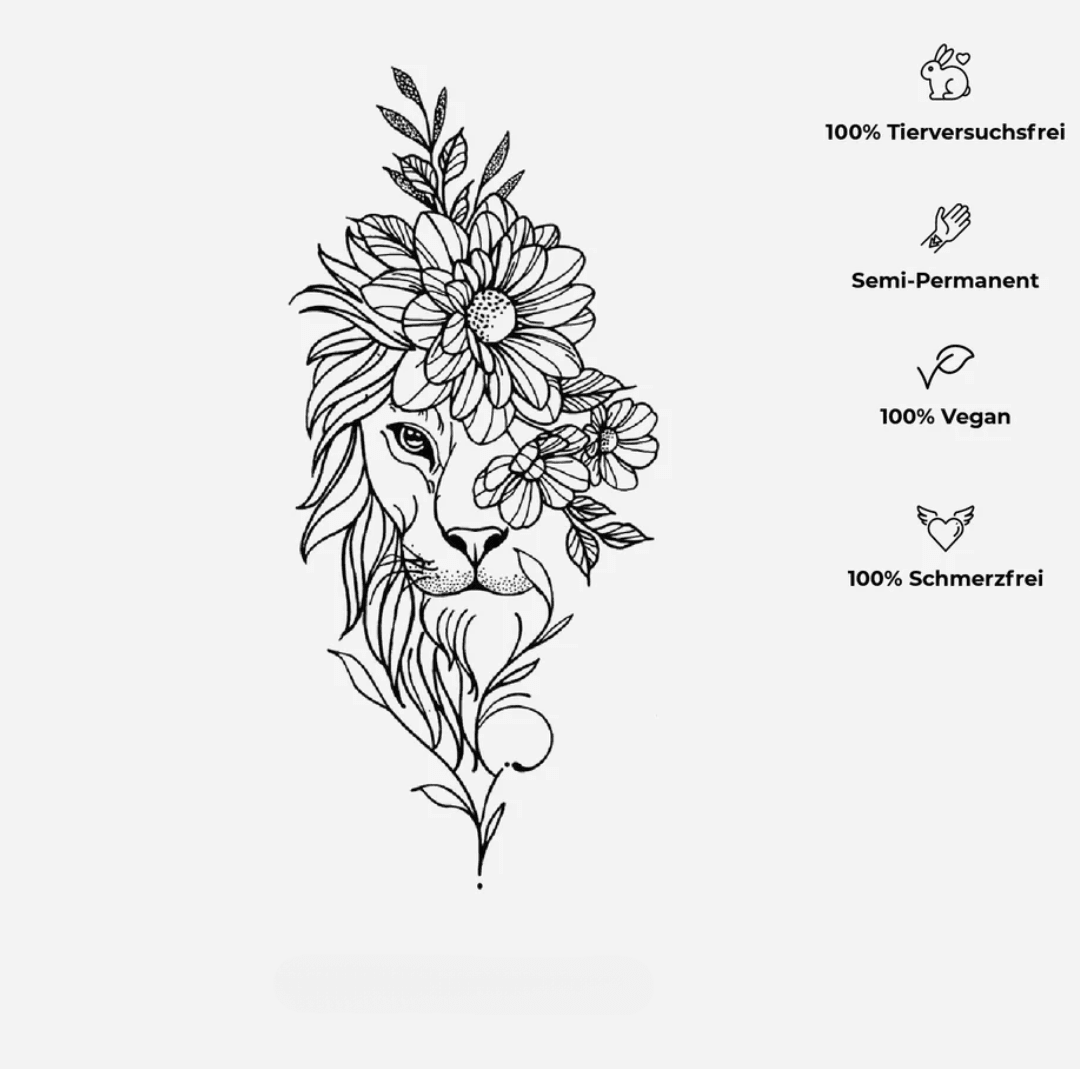 Blumenlöwe Tattoo Waterless - FestivalStuff