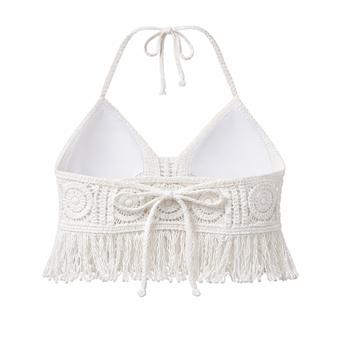 Boho Häkel Top Weiß - FestivalStuff