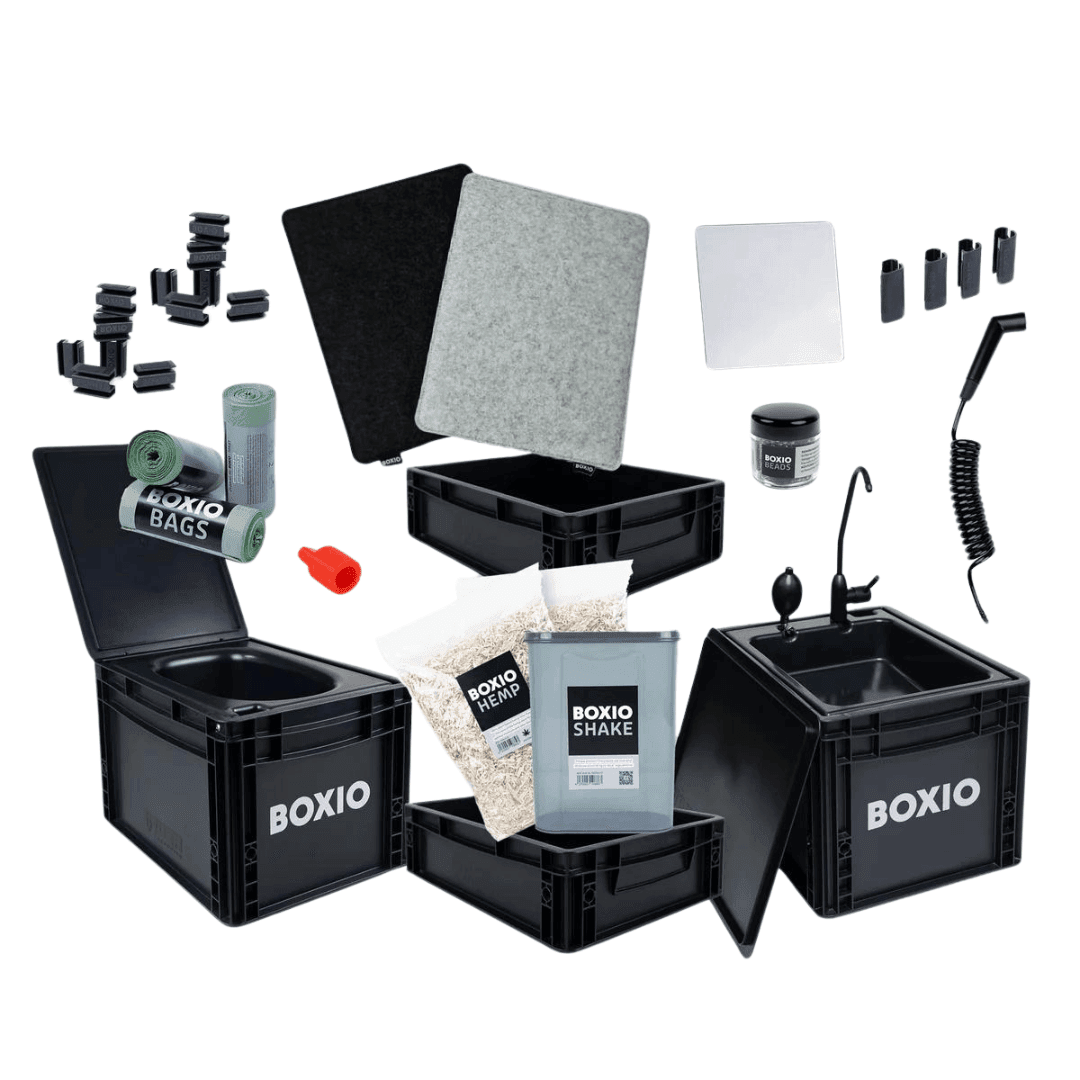 BOXIO - SANITARY: Komplettset mit Trenntoilette, mobilem Waschbecken und Zubehör - FestivalStuff