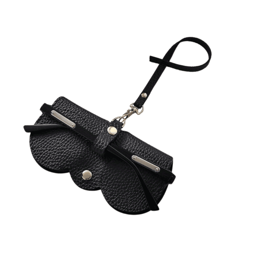 Brillenetui in schwarz mit Band - FestivalStuff