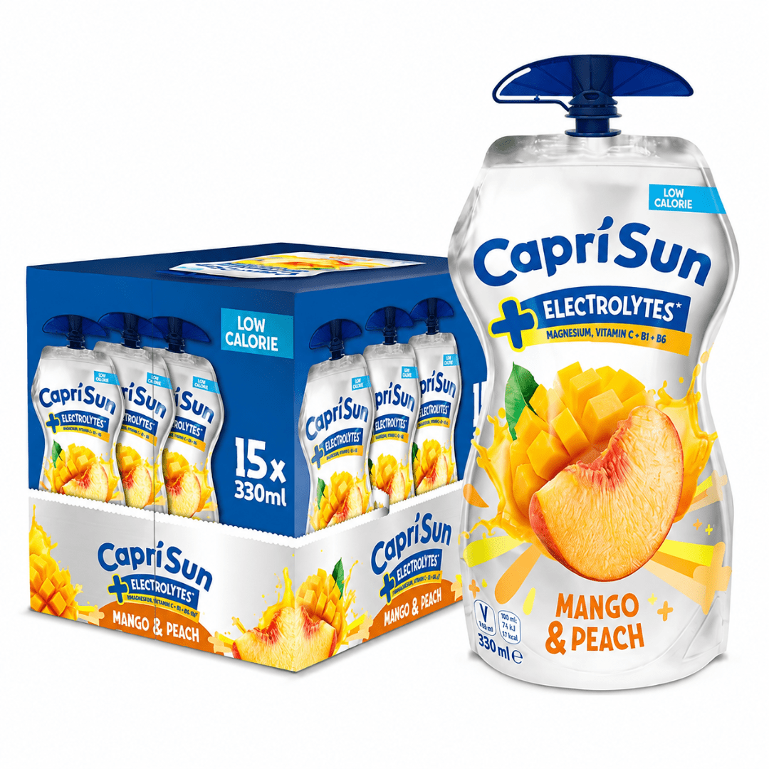 Capri-Sun + Electrolytes Mango & Peach 330 ml - FestivalStuff
