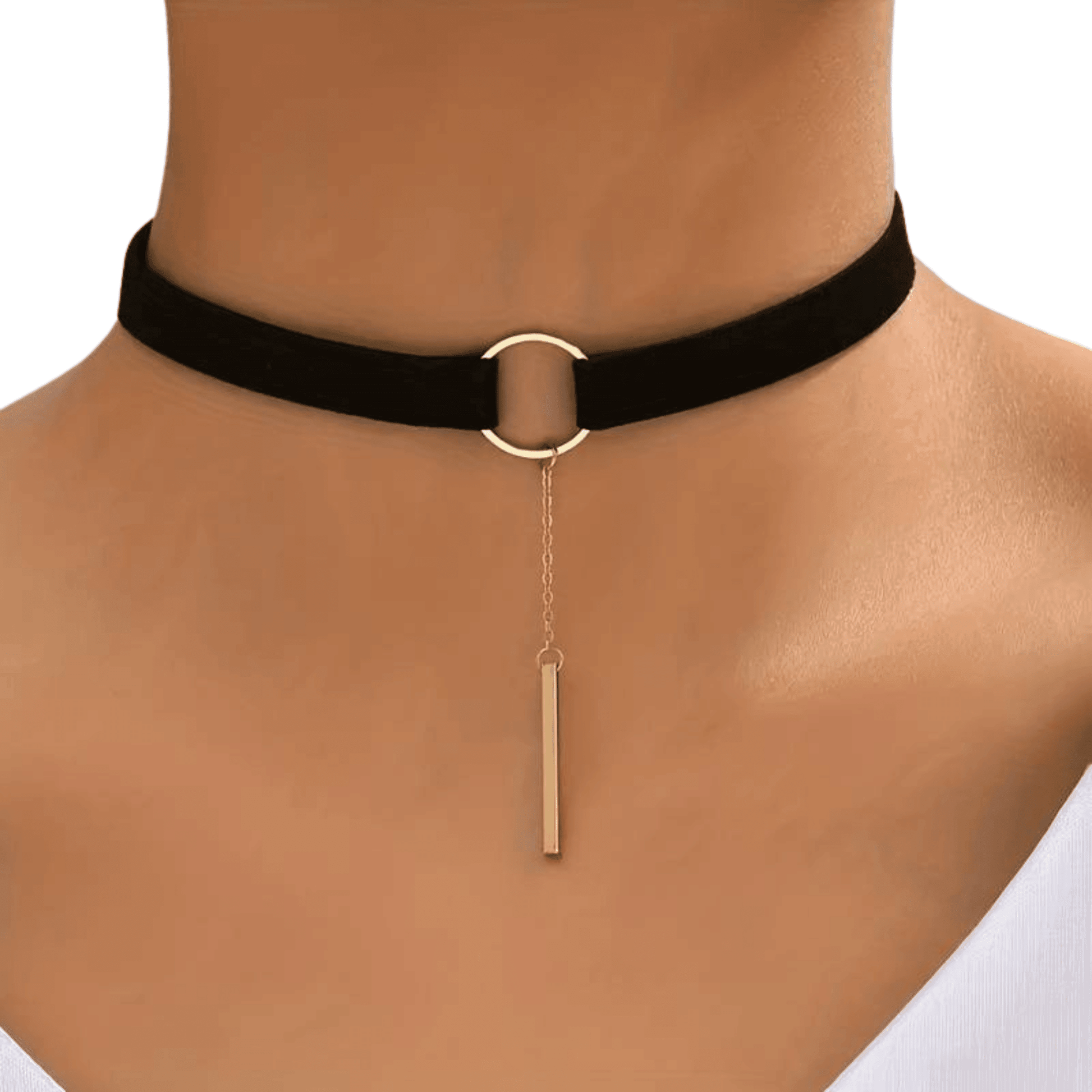 Choker Halsband mit Streifenanhänger - FestivalStuff
