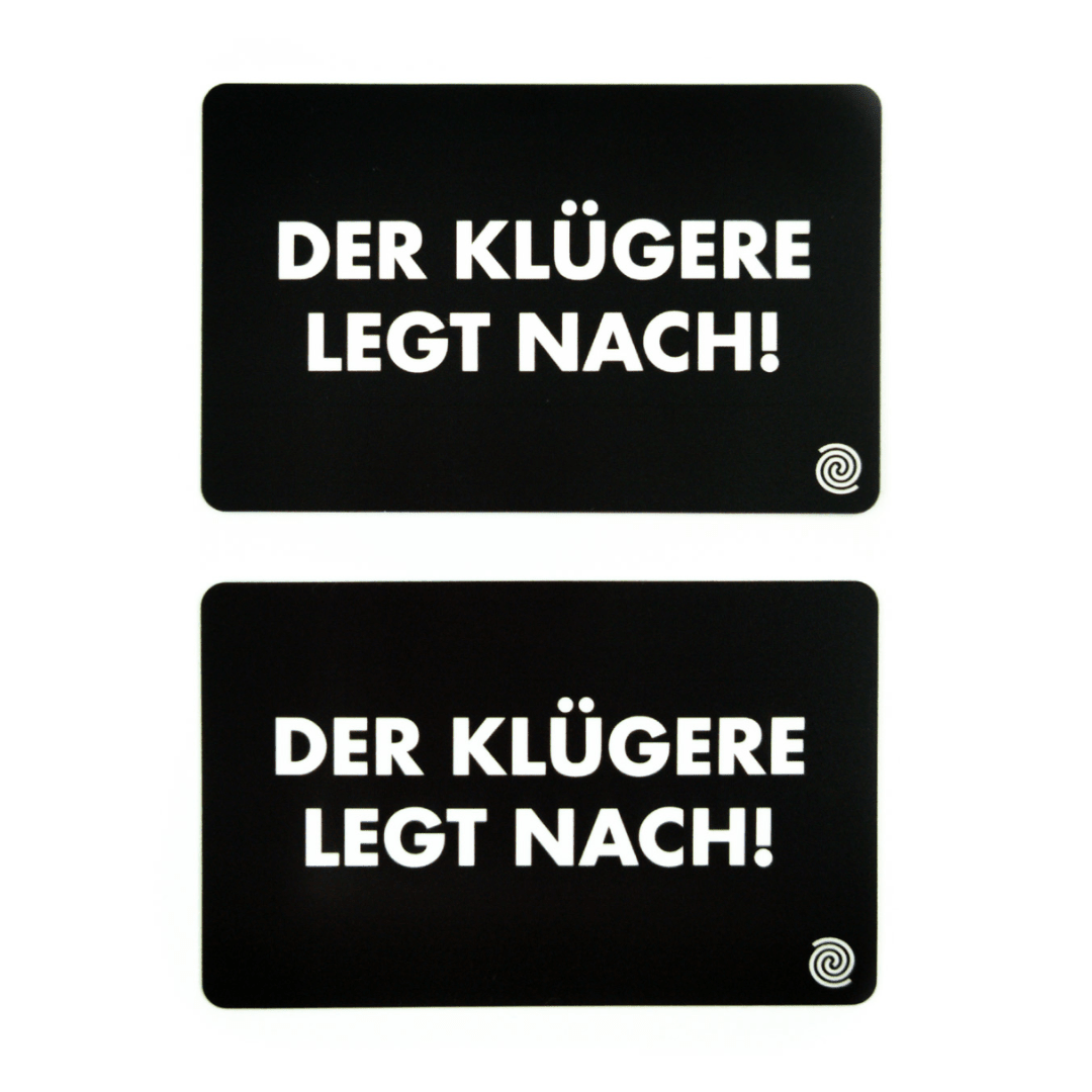 Der Klügere - Hackkarte 2er Set - FestivalStuff