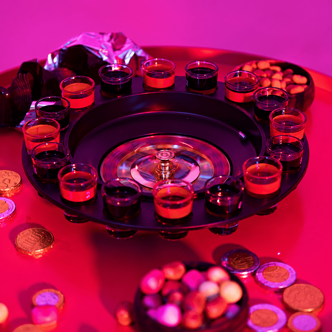 Drinking Roulette Trinkspiel mit 16 Shotgläsern - FestivalStuff