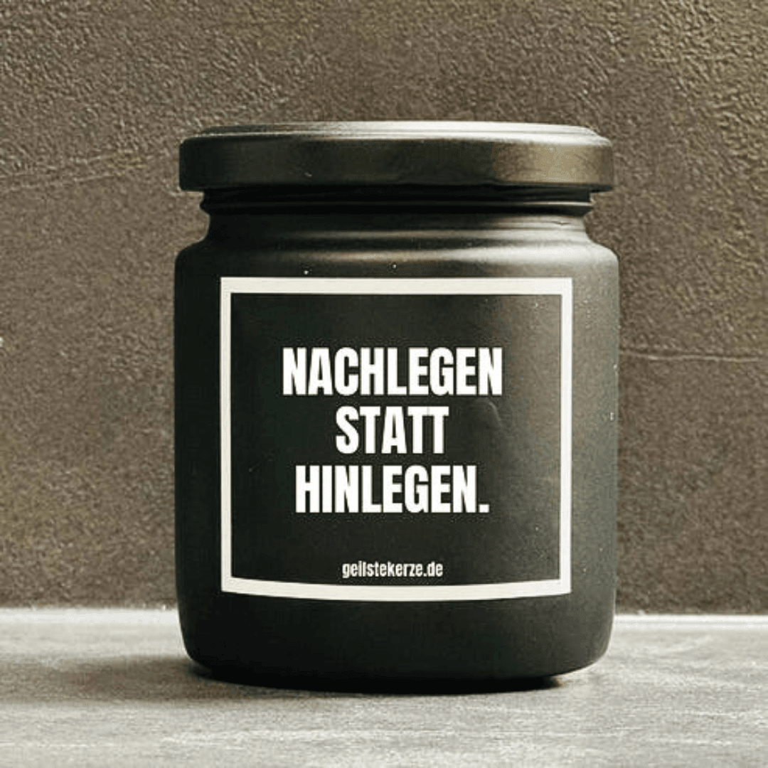 Duftkerze | NACHLEGEN STATT HINLEGEN. - FestivalStuff