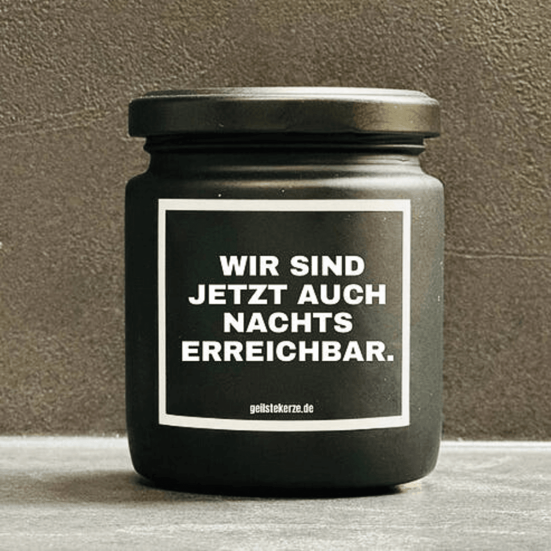 Duftkerze | WIR SIND JETZT AUCH NACHTS ERREICHBAR. - FestivalStuff