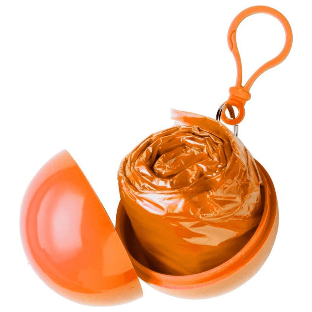 Einweg - Regenmantel im Schlüsselanhänger Orange - FestivalStuff