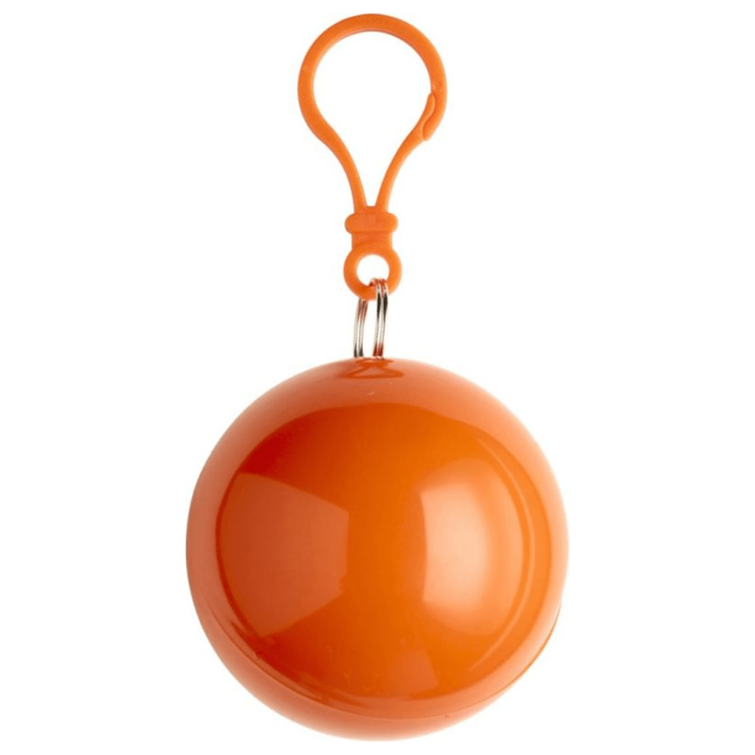 Einweg - Regenmantel im Schlüsselanhänger Orange - FestivalStuff