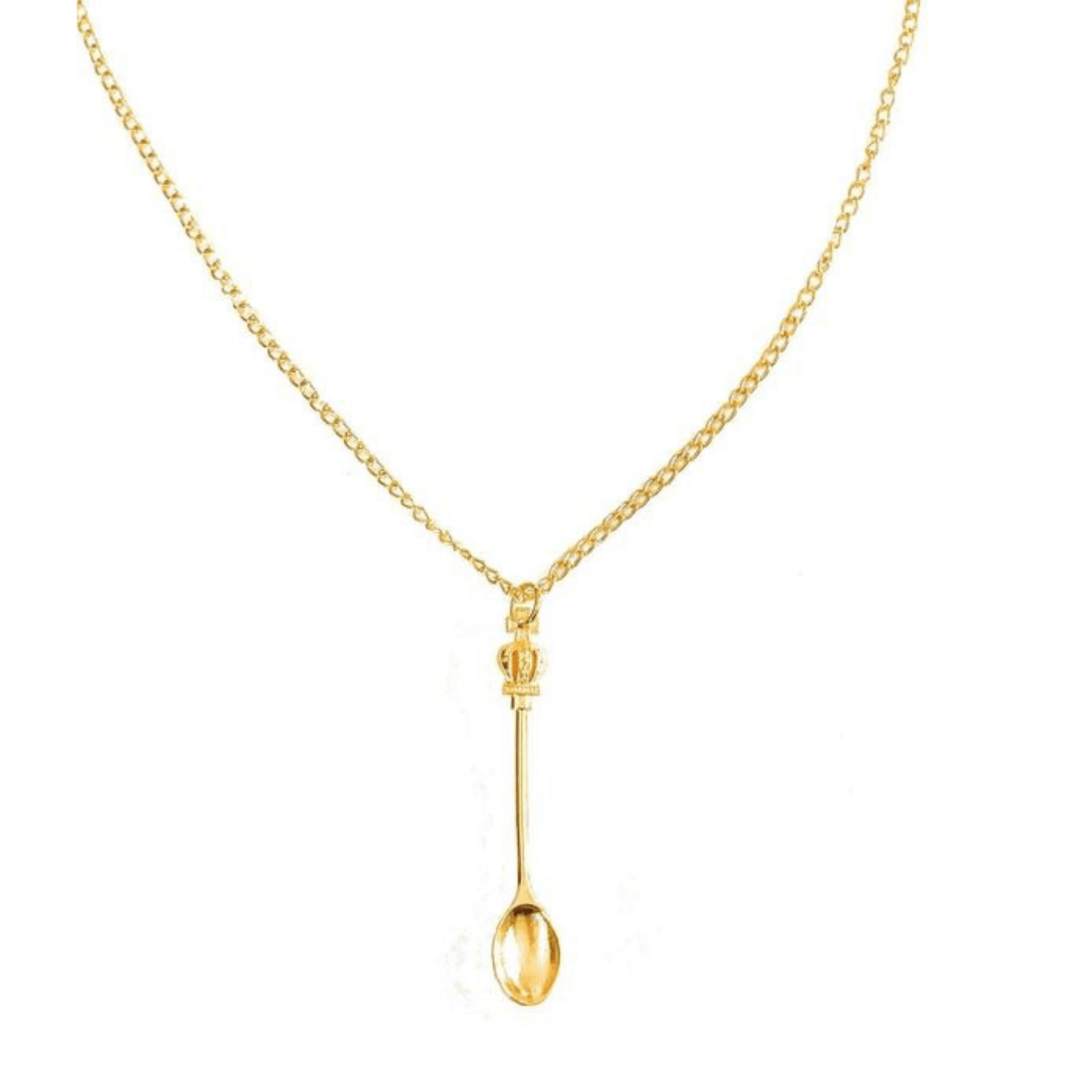 Eleganter Mini - Löffel Anhänger Halskette - Goldene Kette 45cm - FestivalStuff