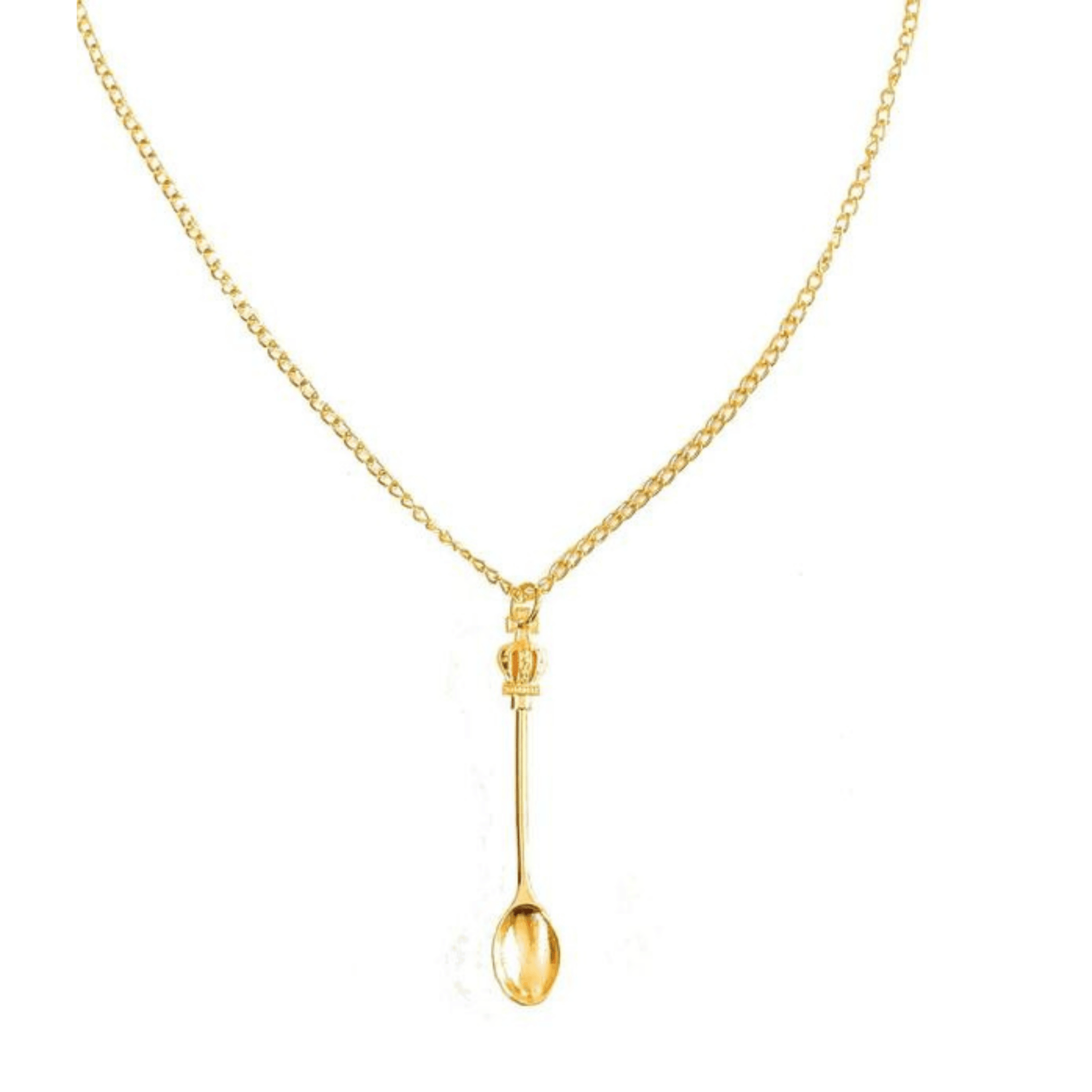 Eleganter Mini - Löffel Anhänger Halskette - Goldene Kette 45cm - FestivalStuff