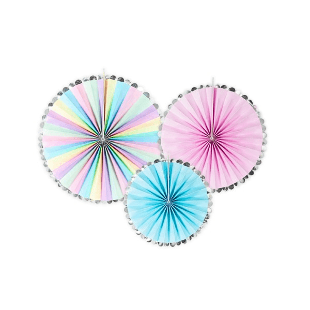 Fächer - Einhorn - Mix, 20 - 30 cm, 3er Set - FestivalStuff