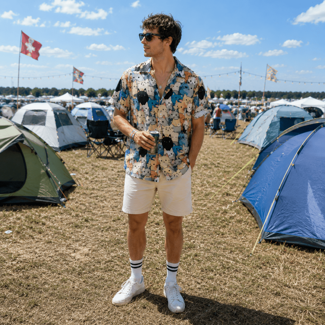 Festival Hemd Herren Kitty Vibes - FestivalStuff