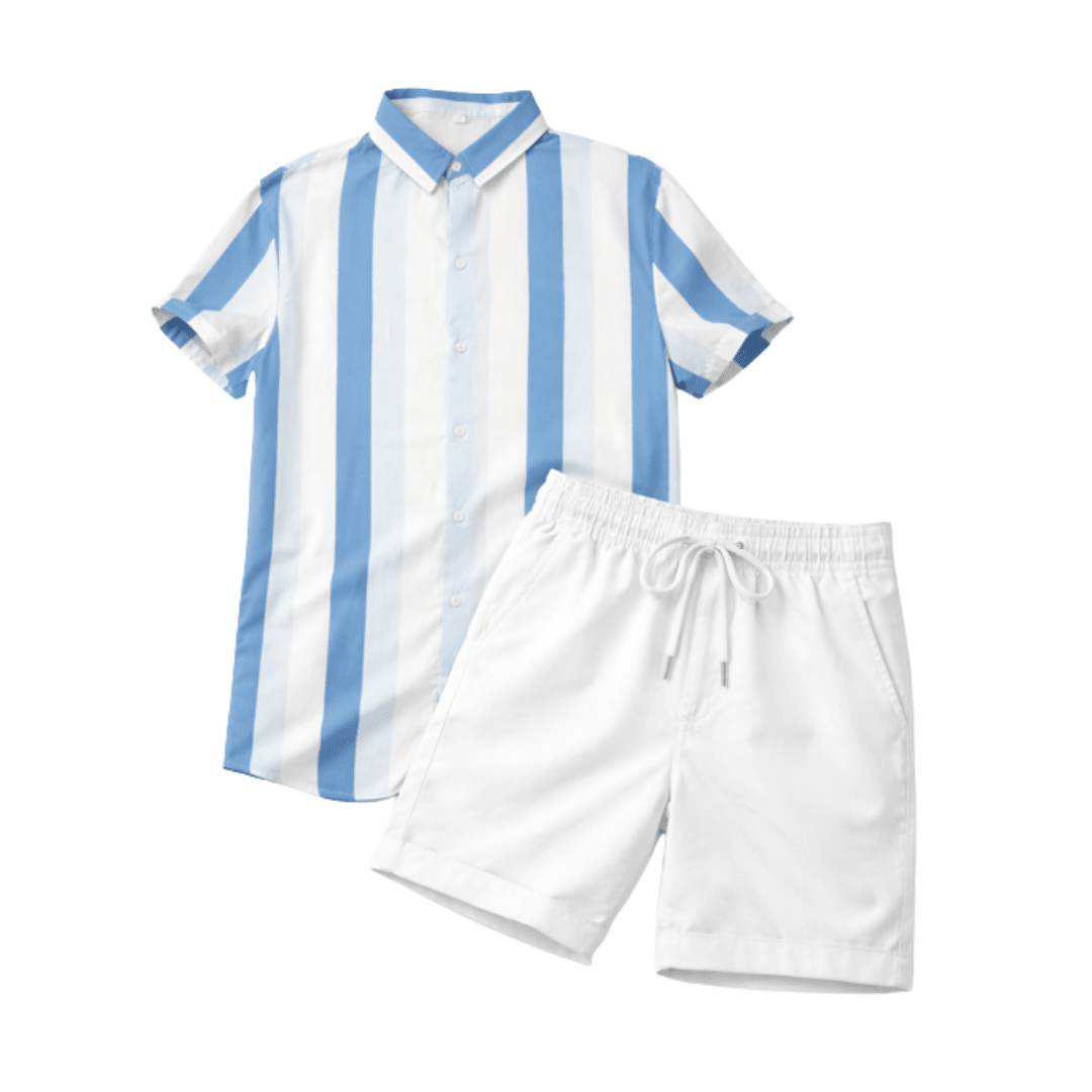 Festival Outfit 2 - teilig Blue - White Stripes - FestivalStuff