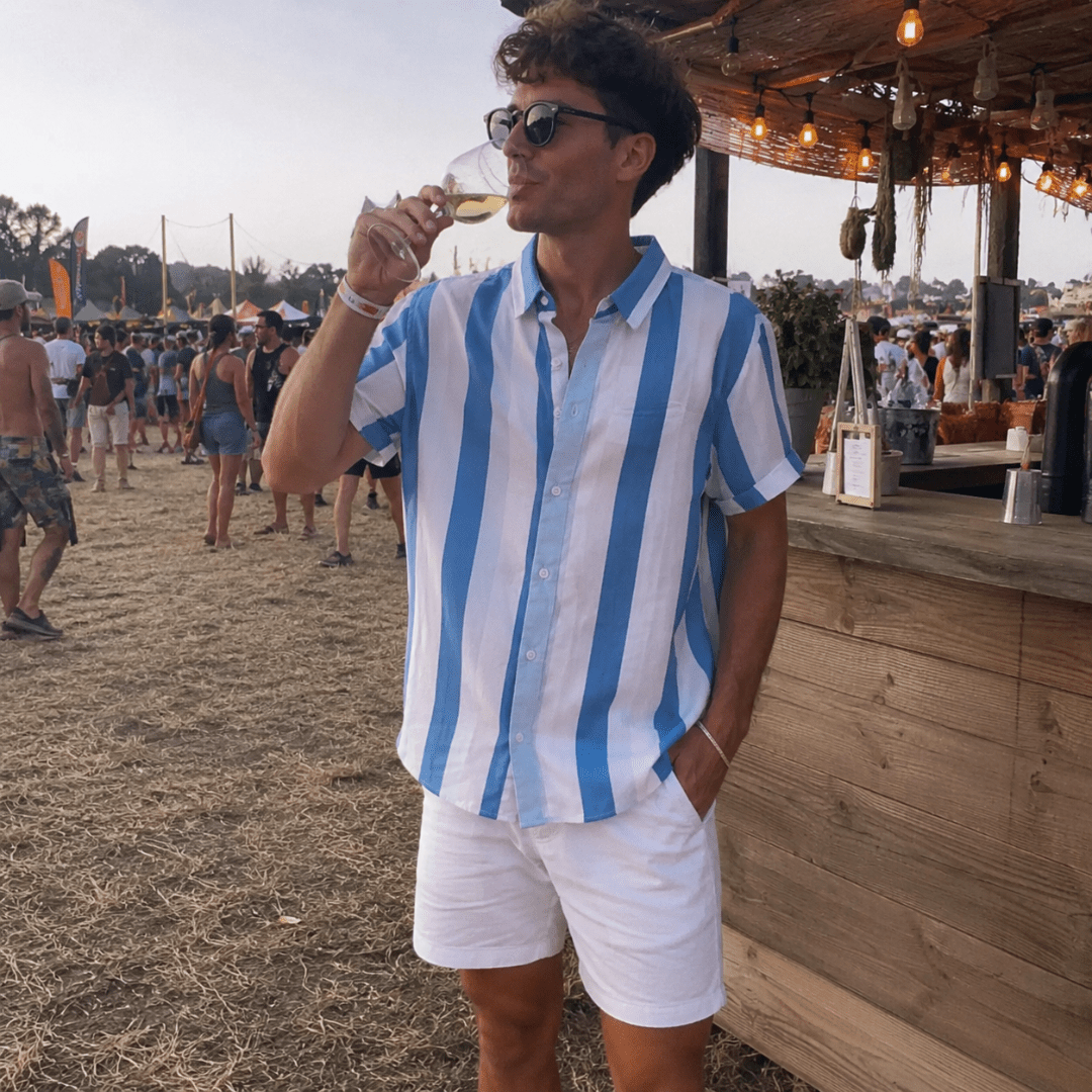 Festival Outfit 2 - teilig Blue - White Stripes - FestivalStuff