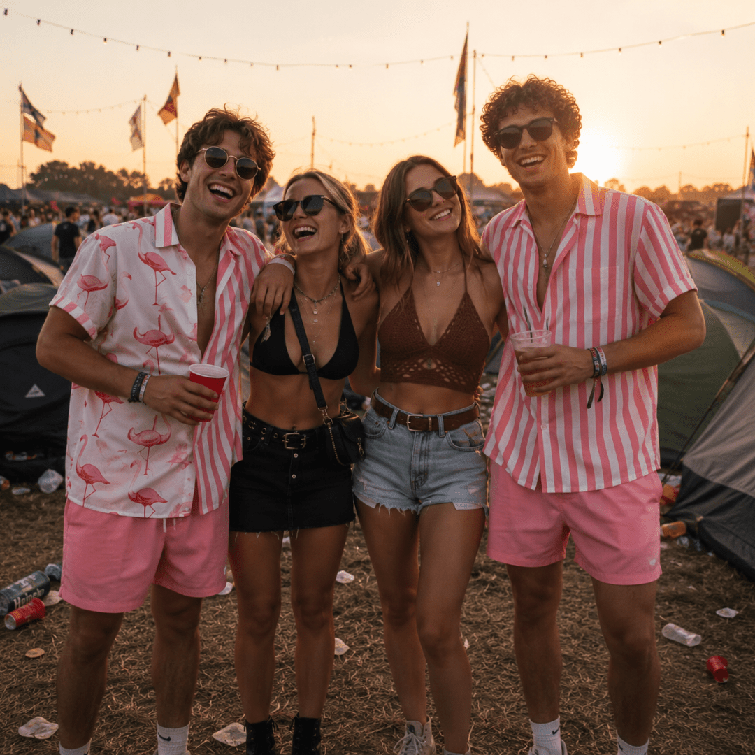 Festival Outfit 2 - teilig Flamingo Rosa - FestivalStuff