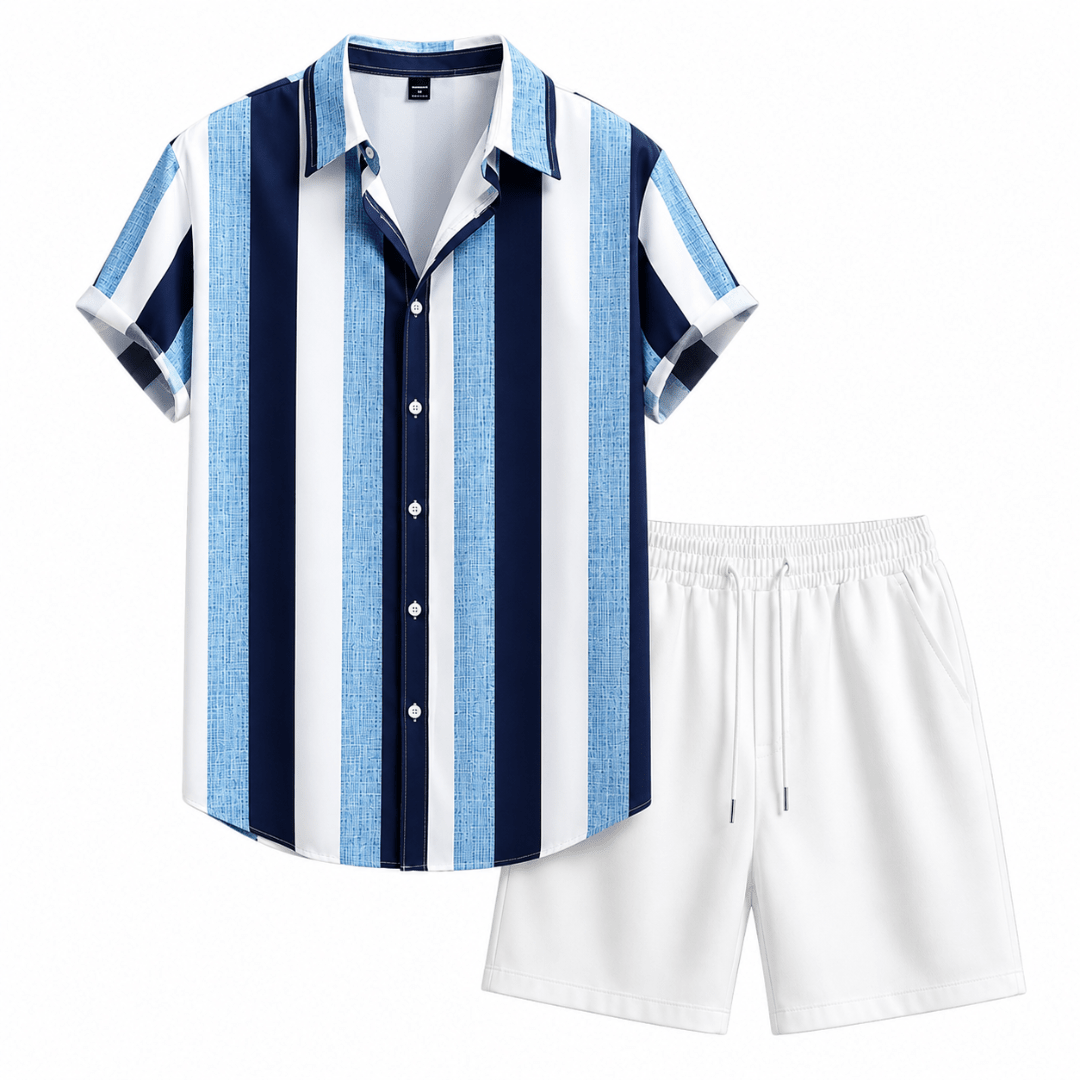 Festival Outfit 2-teilig Stripes Blue - FestivalStuff