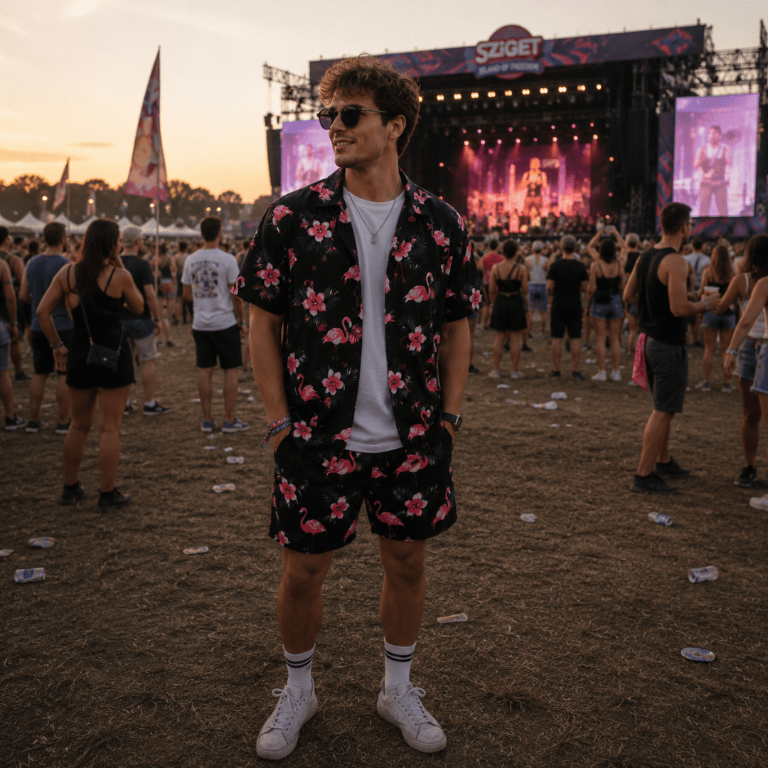 Festival Outfit Black Flamingo 2 - teilig - FestivalStuff