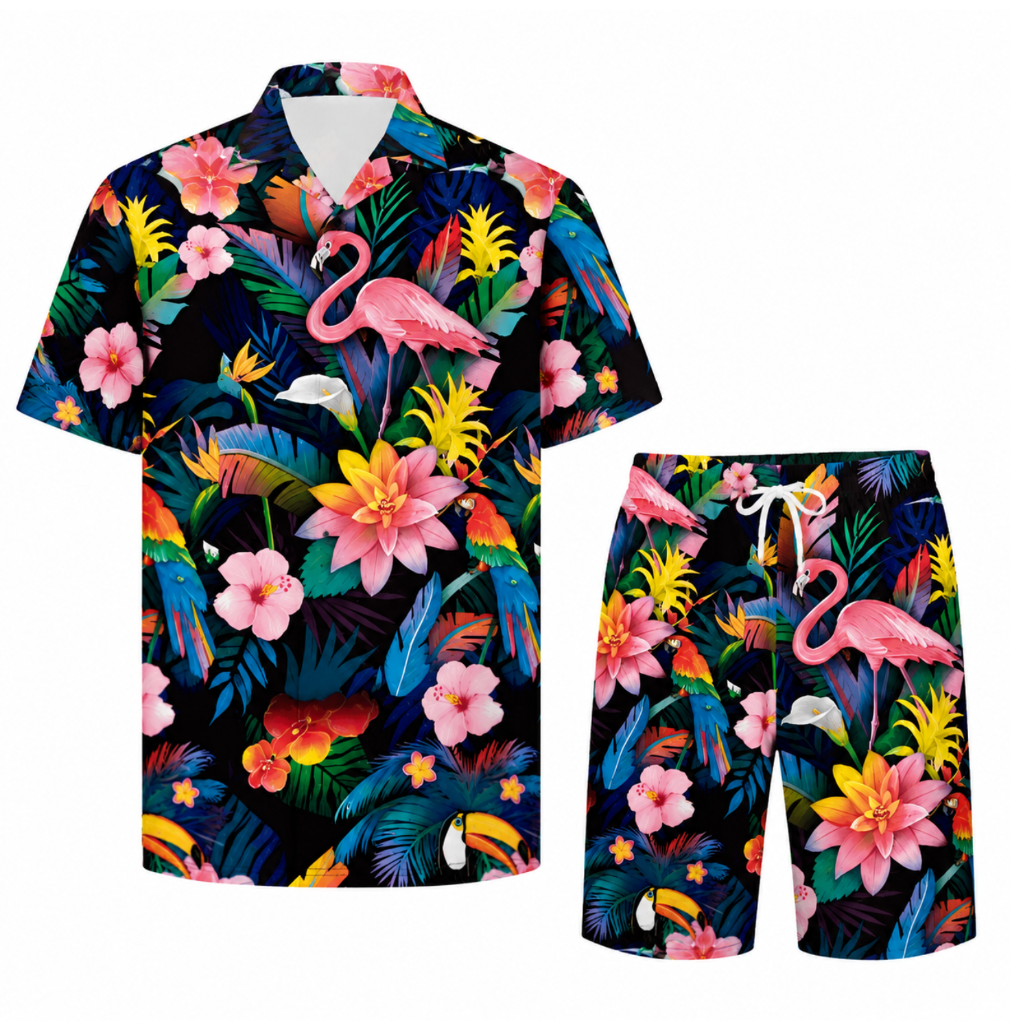 Festival Outfit Exotic Bloom 2 - teilig Herren Tropical Set - FestivalStuff