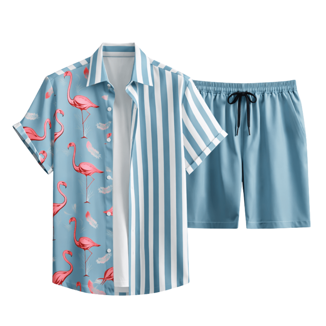Festival Outfit Flamingo 2 - teiliges Blau - FestivalStuff