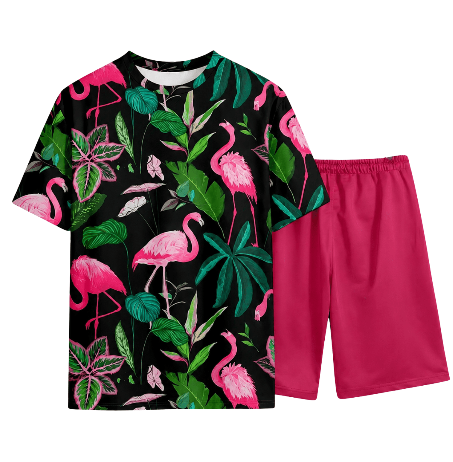 Festival Outfit Flamingo Jungle T-Shirt 2 - teilig - FestivalStuff