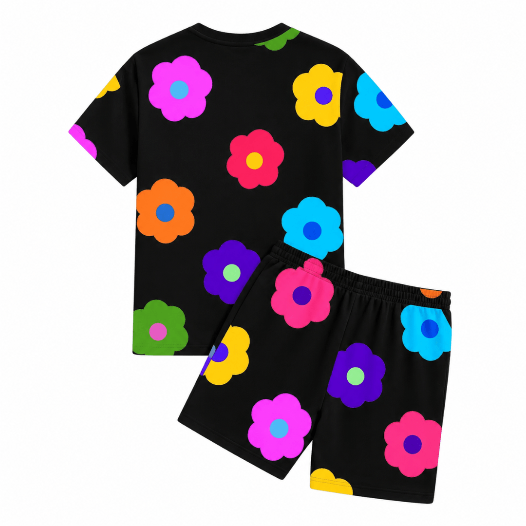 Festival Outfit Flower Pop Schwarz 2 - teilig - FestivalStuff