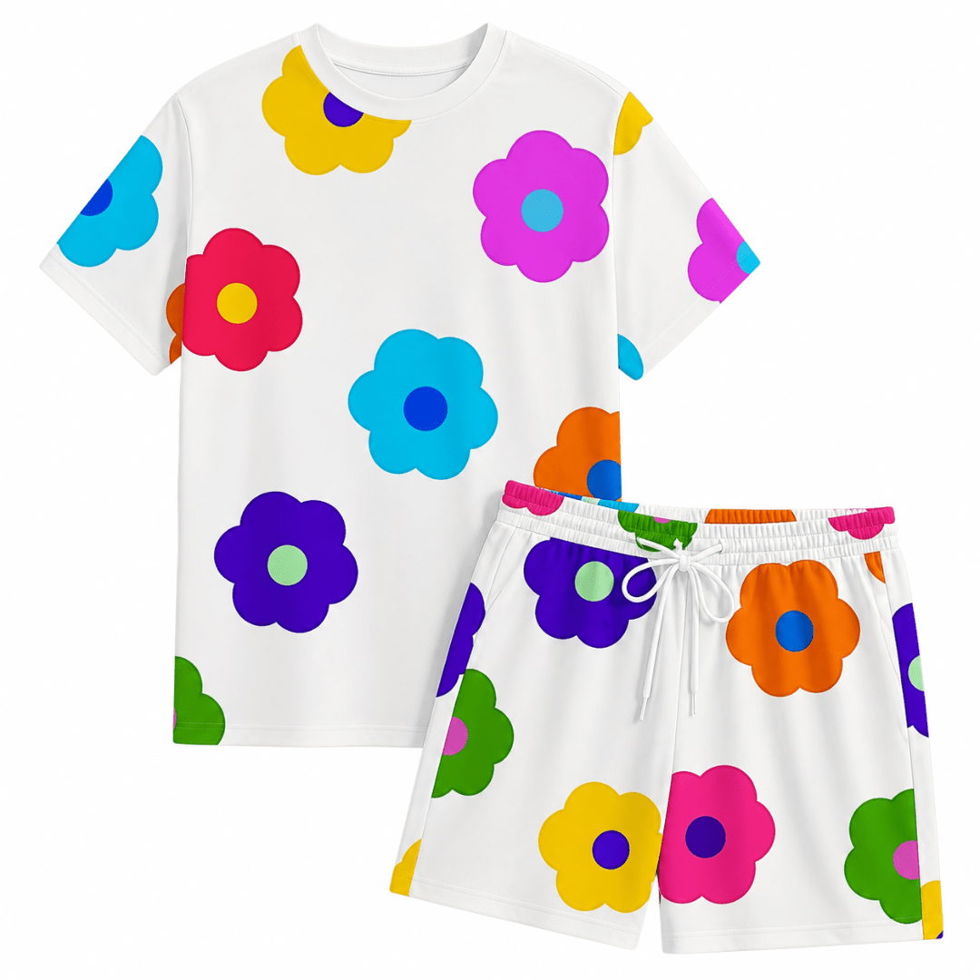 Festival Outfit Flower Pop Weiß 2 - teilig - FestivalStuff