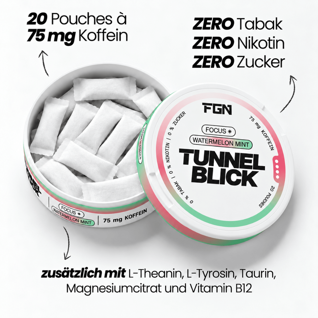 FGN TUNNELBLICK Focus Watermelon Mint Energy Pouches 20 Stück - FestivalStuff