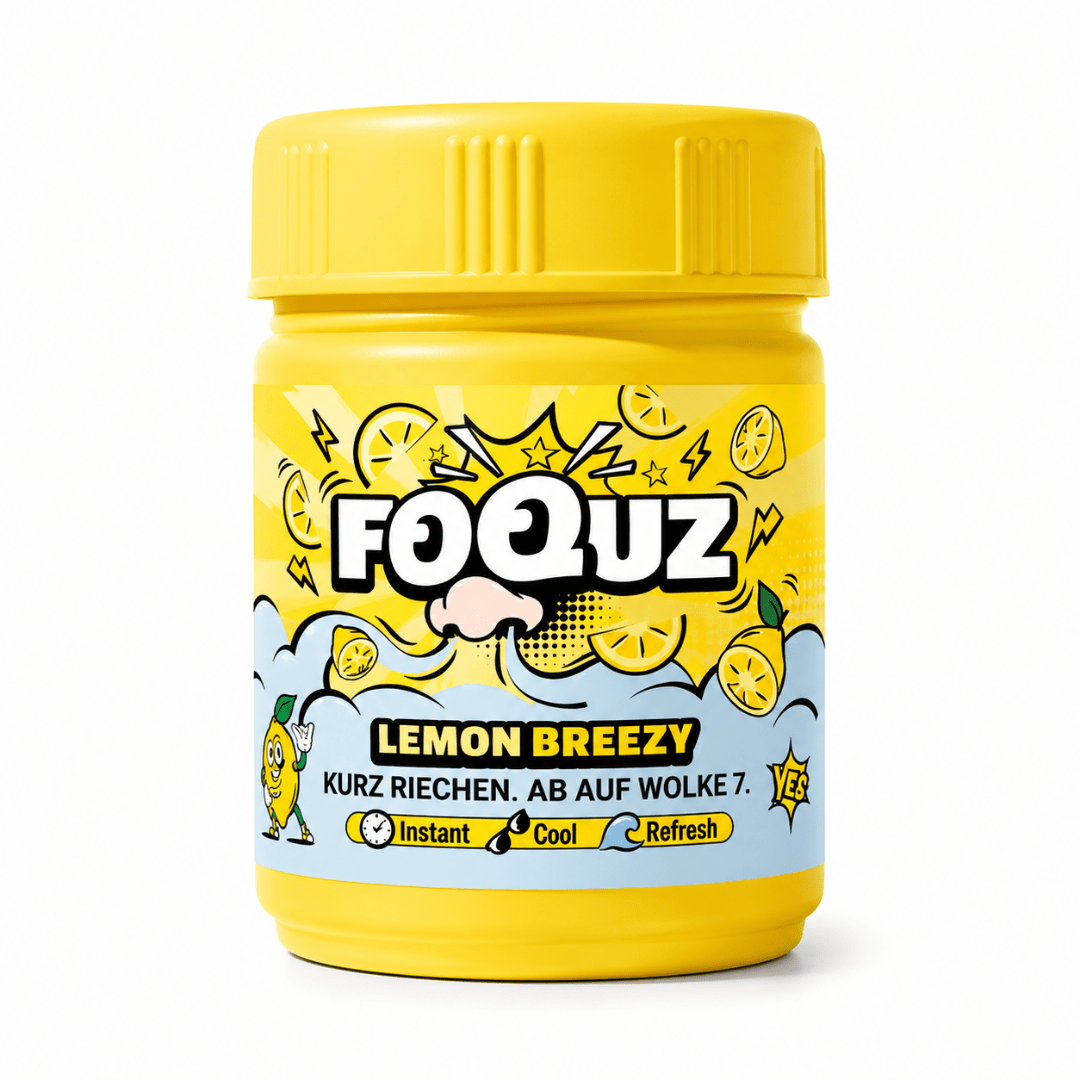 FOQUZ Lemon Breezy Duftdose – Kaugummi für die Nase mit Zitronenduft - FestivalStuff
