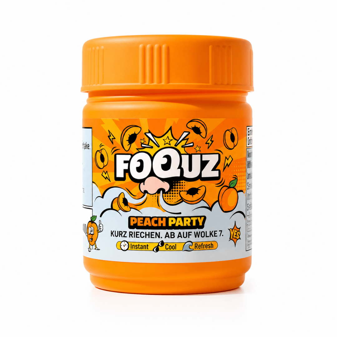 FOQUZ Peach Party Duftdose – Kaugummi für die Nase - FestivalStuff