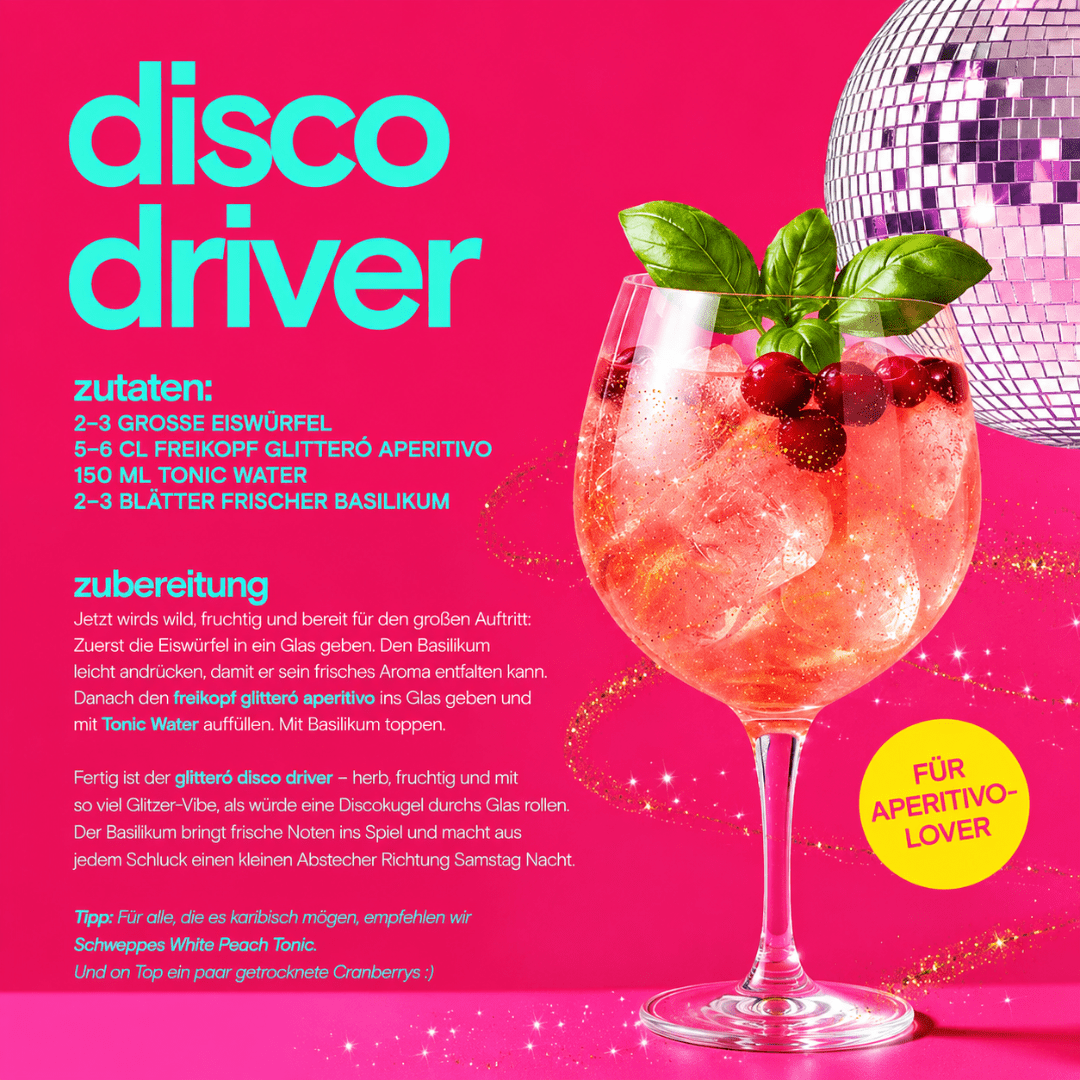 Freikopf Glitteró 500 ml – Alkoholfreie Aperitivo-Basis - FestivalStuff