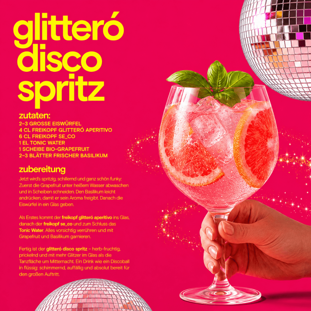Freikopf Glitteró 500 ml – Alkoholfreie Aperitivo-Basis - FestivalStuff