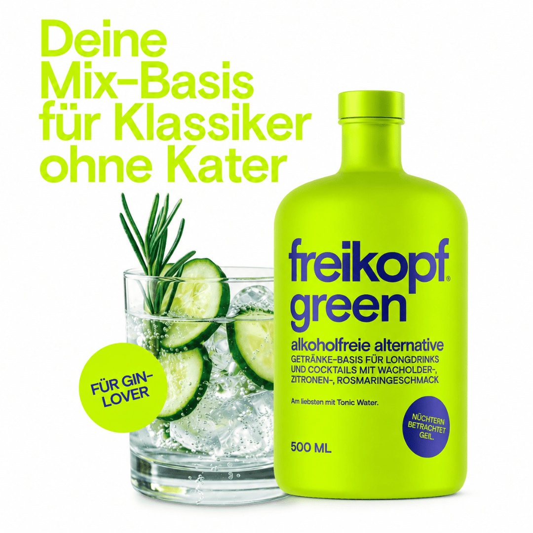 Freikopf Green 500 ml – Alkoholfreie Gin-Alternative - FestivalStuff